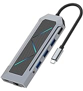 GODO USB C Hub,9-in-1 Laptop USB C Docking Station,Multiport Adapter with RGB,HDMI 4K 60Hz,Gigabi...