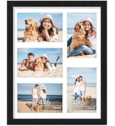 Vittanly 11x14 Collage Picture Frame, Displays 5Pcs 4x6 Pictures with Mat or 1Pcs 11x14 without M...