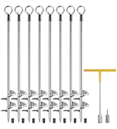 hannger 8 Pcs 30" Heavy Duty Ground Anchors Shed Anchor Kit, Fully Welded Solid Steel Mobile Home...