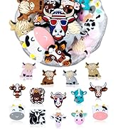 FIVEIZERO Cow Silicone Beads for Keychain Making, Animals Theme Highland Cow Focals for Beaded Pe...