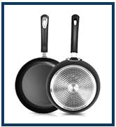KICHLY Kitchen Pots and Pans Set Non Stick 5pcs Induction Frying Pans 20cm 28cm, Saucepan with Li...