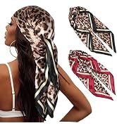 MaopaoBeauty 2PCS Head Scarf for Women's Hair 35" Square Head Scarf