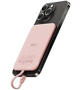 VEEKTOMX Slim Portable Charger, 5000mAh Lightweight Power Bank with Built-in Cable for iPhone, Ul...