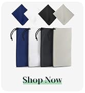Yogo Vision Microfiber Glasses Pouch n Cloth 4 Set Protect Eyewear Smudges Dirt Ultra-Soft Lens C...