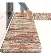 KIMODE Anti Fatigue Kitchen Mats, Farmhouse Kitchen Rugs Sets of 2, Non Slip Kitchen Mats for Flo...