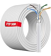 164FT/50m Bulk rj45 Cable FTP Shielded Ethernet Network Cable Outdoor | FTP 23AWG Shielded Gigabi...