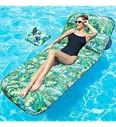 FindUWill Oversized Pool Float Lounge, 72" X 37" Extra Large Fabric-Covered Pool Floats for Adult...