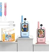 eSynic Portable Kids Video Walkie Talkies 2 Pack-Dual Cameras-500ft Long Range 2 Way Video Camera...
