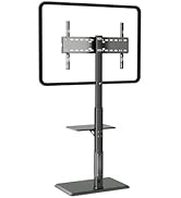 Afaloona Universal Floor TV Stand, TV Floor Mount Stand with Power Outlet &amp; Removable Shelf for 3...