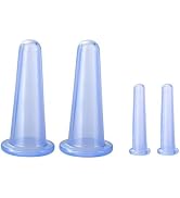 YuanHolumid 4Pcs Blue Facial Cupping Therapy Set Anti Cellulite Silicone Vacuum Cupping Cups for ...