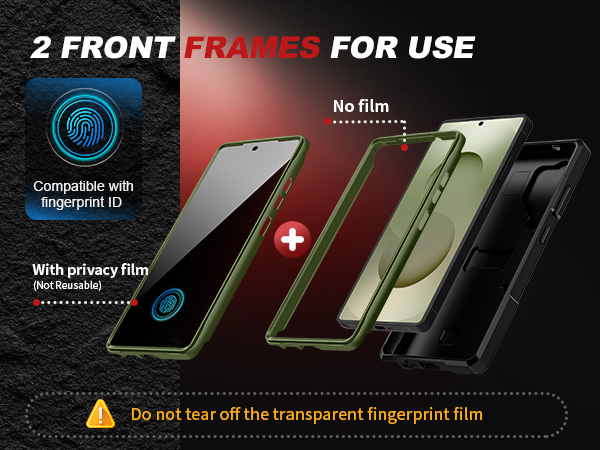 Samsung S25 Ultra Case with 2 Front Frames