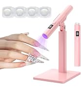 Mini UV Light for Gel Nails, Handheld LED Nail Lamp, Flash Cure Light for Gel x Nails LED Nail La...