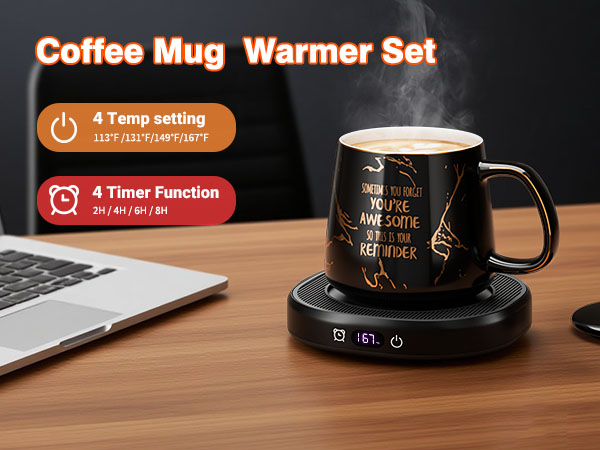 awesome mug coffee mug warmer set