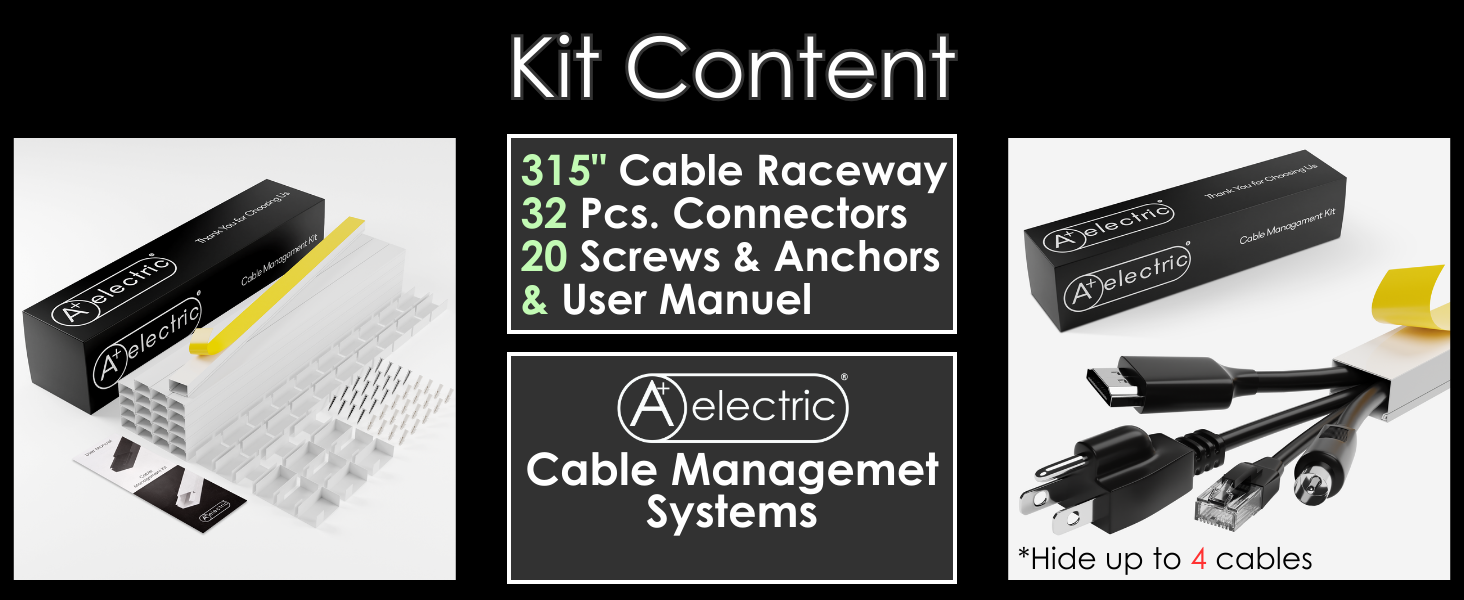 315 inches cord cover box content cable raceway cord hide hider concealer management wire cover