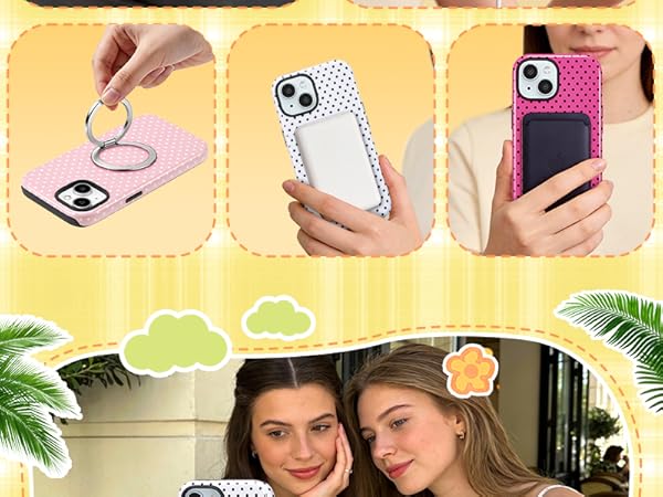 polka phone case magnetic case shockproof phone cover durable