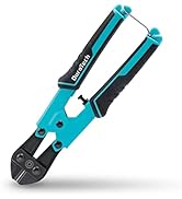 DURATECH 8-inch Mini Bolt Cutter with Bi-Material Ergonomic Handle Grip, Security Lock, Chrome Va...
