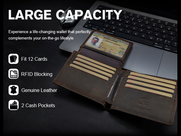 Large Capacity Mens Wallet
