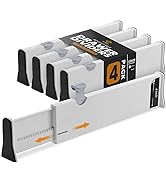 RAPTUROUS Extra-Long Drawer Divider - 4 Inches High, Expands from 15.5-21 Inch, Adjustable Tall D...