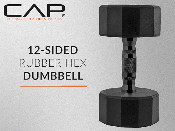 CAP Barbell CAP 12-Sided Coated Dumbbell Black