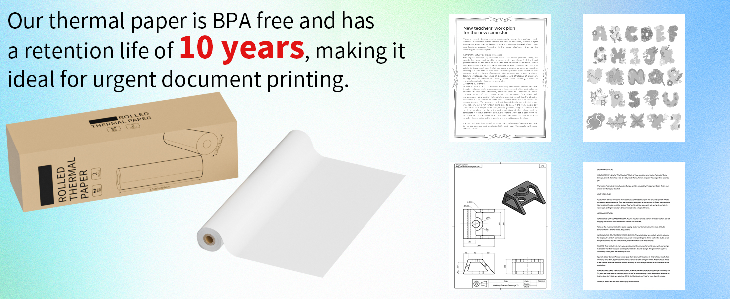 thermal paper roll 8.5x11inch