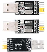 MusRock 3Pcs USB to TTL UART CH340G Serial Adapter, 3.3V/5V Switchable for Microcontroller Progra...