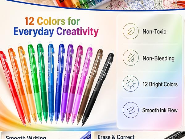 Erasable gel ink pens