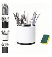 LIBODOUR Utensil Holder,360°Rotating Kitchen Utensil Holder For Counter,Cooking Silverware Organi...