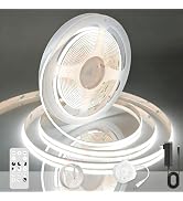 AXMOTUT White Motion Sensor COB LED Strip Light, Dimmable 16.4ft/5m LED Light, 6000K Daylight Whi...