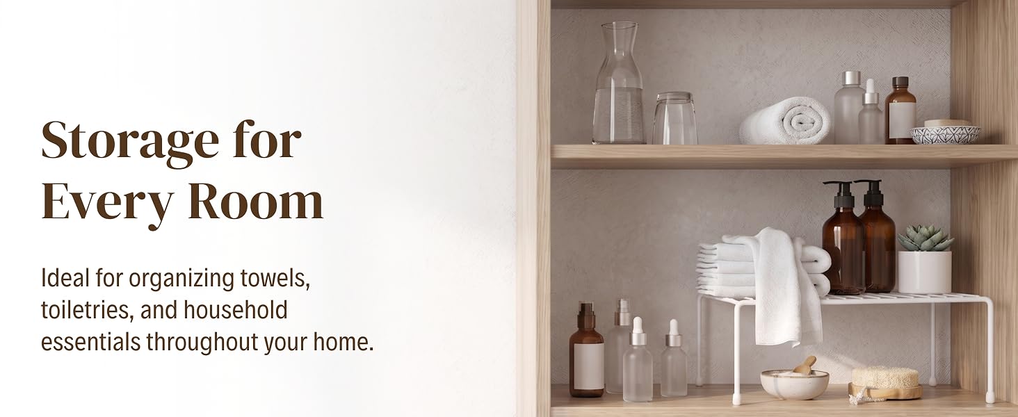 Sturdy Metal Shelf Risers - Double Your Counter Space