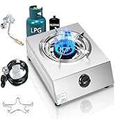 Horynar Propane Stove Single Burner Propane Stove 1 Burner 12000 BTU Dual Fuel Stove Auto Ignitio...