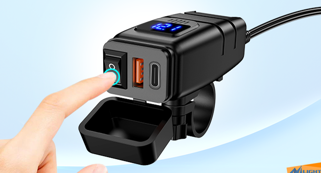 Nilight Motorcycle Charger with USB Type C Port