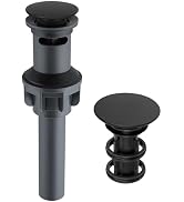 Bathroom Pop Up Sink Drain with Overflow, Bathroom Sink Stopper for Vessel Sink, Push and Seal Ve...