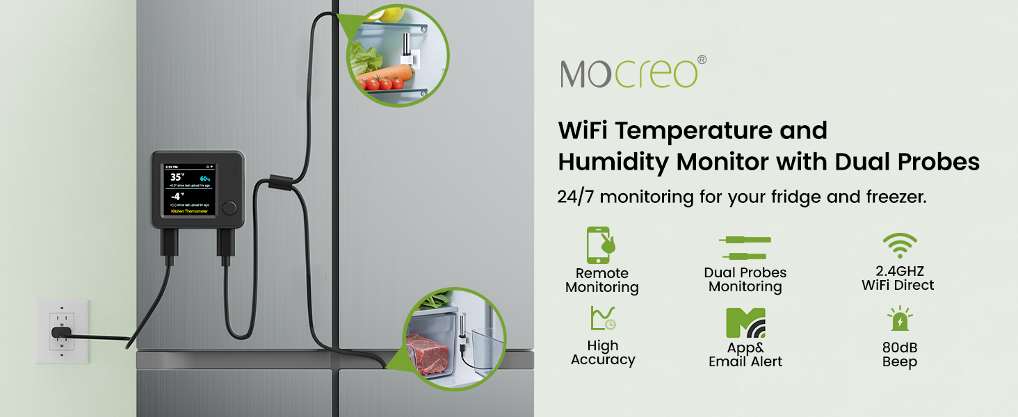 WiFi Temperature andHumidity Monitor with Dual Probes