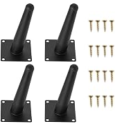 Viiwahol 6 Inch Metal Black Furniture Couch Legs Set of 4, Inclined Cone Thickened Furniture Feet...