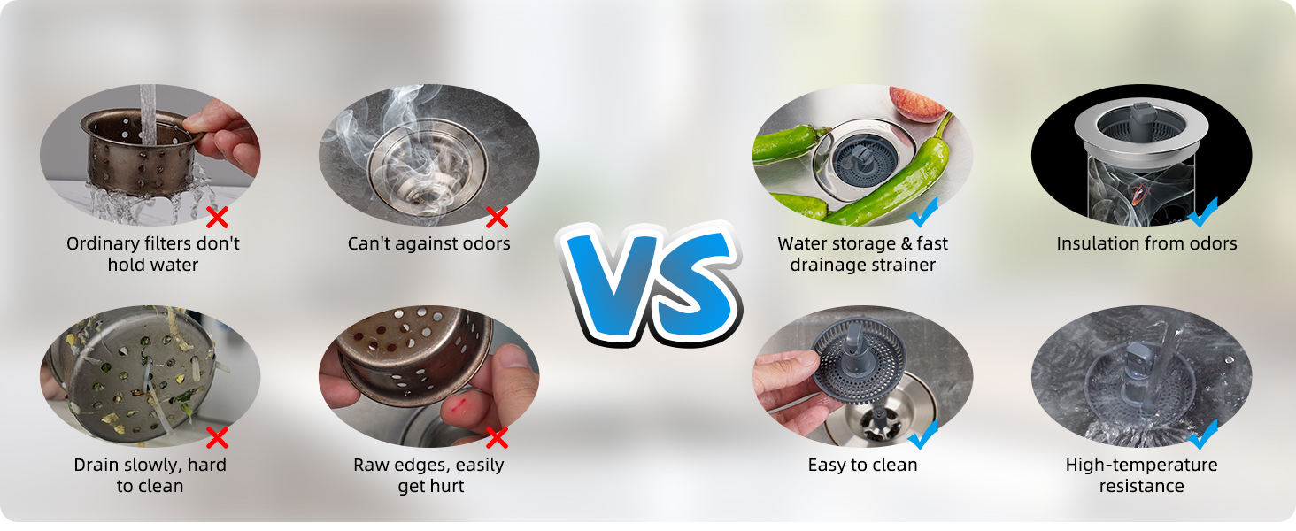 Pop Up Kitchen Sink Stopper with Detachable Basket