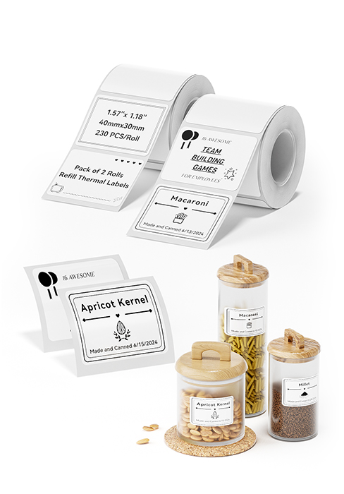 2 Rolls White labels for Kitchen