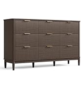 LINSY HOME Fluted Dresser for Bedroom with 9 Drawers, 58