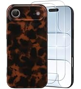 MYY Cute Phone Case for iPhone Air Case, [with 2X Screen Protector] Tortoise Shell Pattern Leopar...