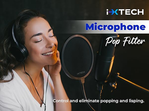 pop filter for mic blue yeti microphone hyperx quadcast shure sm7b podmic elgato wave metal filters