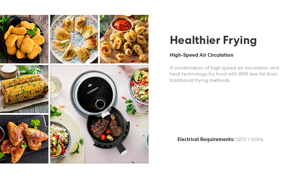 cosmo, cosmo air fryer, air fryer, COS-23AFAKB, 2.3 qt air fryer, fryer