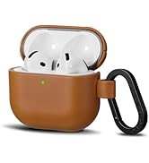 ORNARTO Compatible with AirPods 4 Case, Full Protective Vegan Leather Cover for AirPods 4th Gener...