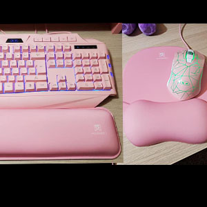pink keyboard wrist rest