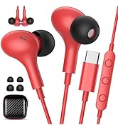 USB C Earbuds with Microphone Control Cute In Ear Wired Headphone USB-C Plug Ear Buds Corded Head...