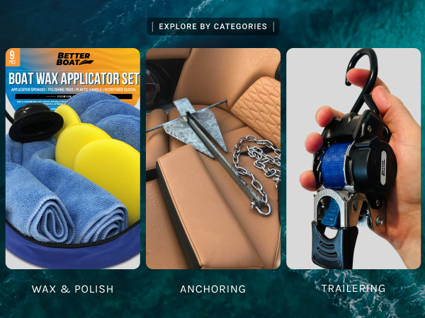 boat wax and boat polish, anchors and boat trailer supplies