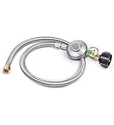 GasSaf 3FT Propane Regulator with Hose,Stainless Steel Braided Propane Gas Regulators and Gauges ...