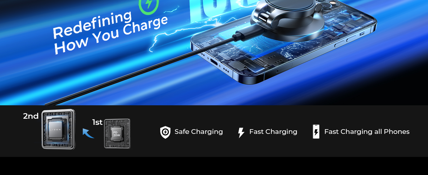 magsafe car charger mount 15W fast charging