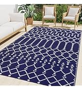 Smiry Outdoor Rug 5x8 ft, Waterproof Reversible Plastic Straw Rugs, Boho Outdoor Area Rug, Outsid...