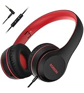 RORSOU K5 Kids Headphones with Microphone for shchool, Volume Limiter 85/94dB, Foldable Stereo Ta...