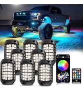 Rock Lights for Trucks, 8 Pods RGB LED Rock Lights with APP/Remote Control &amp; Music Mode, High Bri...