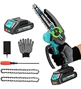 COMOWARE Mini Chainsaw Cordless, 6" Small Chainsaw with 1 Pack 2.0Ah Battery, Portable Hand Chain...